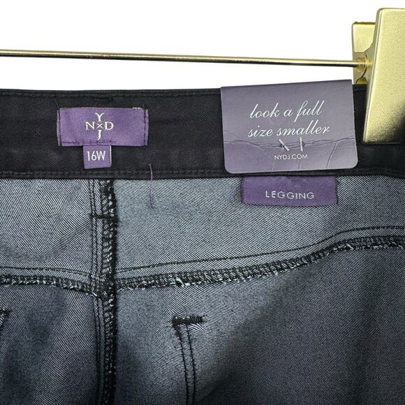 NYDJ Plus NWT Black Denim Legging Lift Tuck Technology High Rise Skinny Jeans - Picture 8 of 13